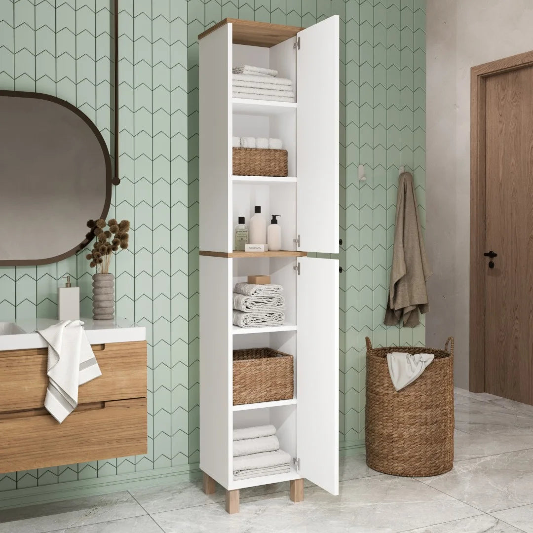 Çok amaçlı dolap Nord Mutfak kileri Banyo dolabı 195cm Sepetli-beyaz ND12-SW – изображение 5