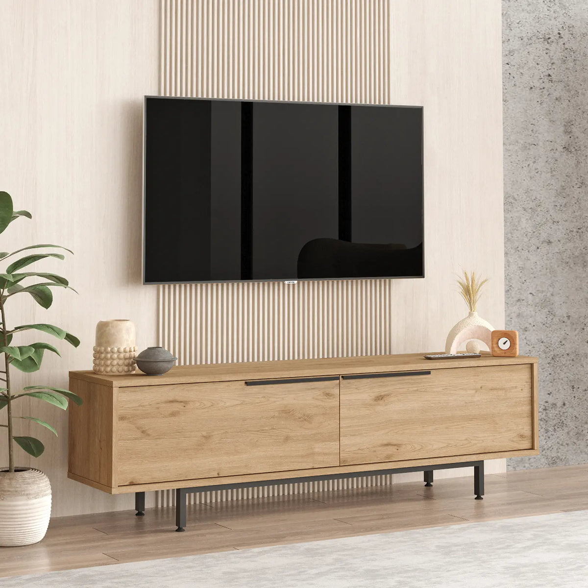 Стойка за телевизор Ocean с метални крака 160cm Кошница ON1-S – görsel 2