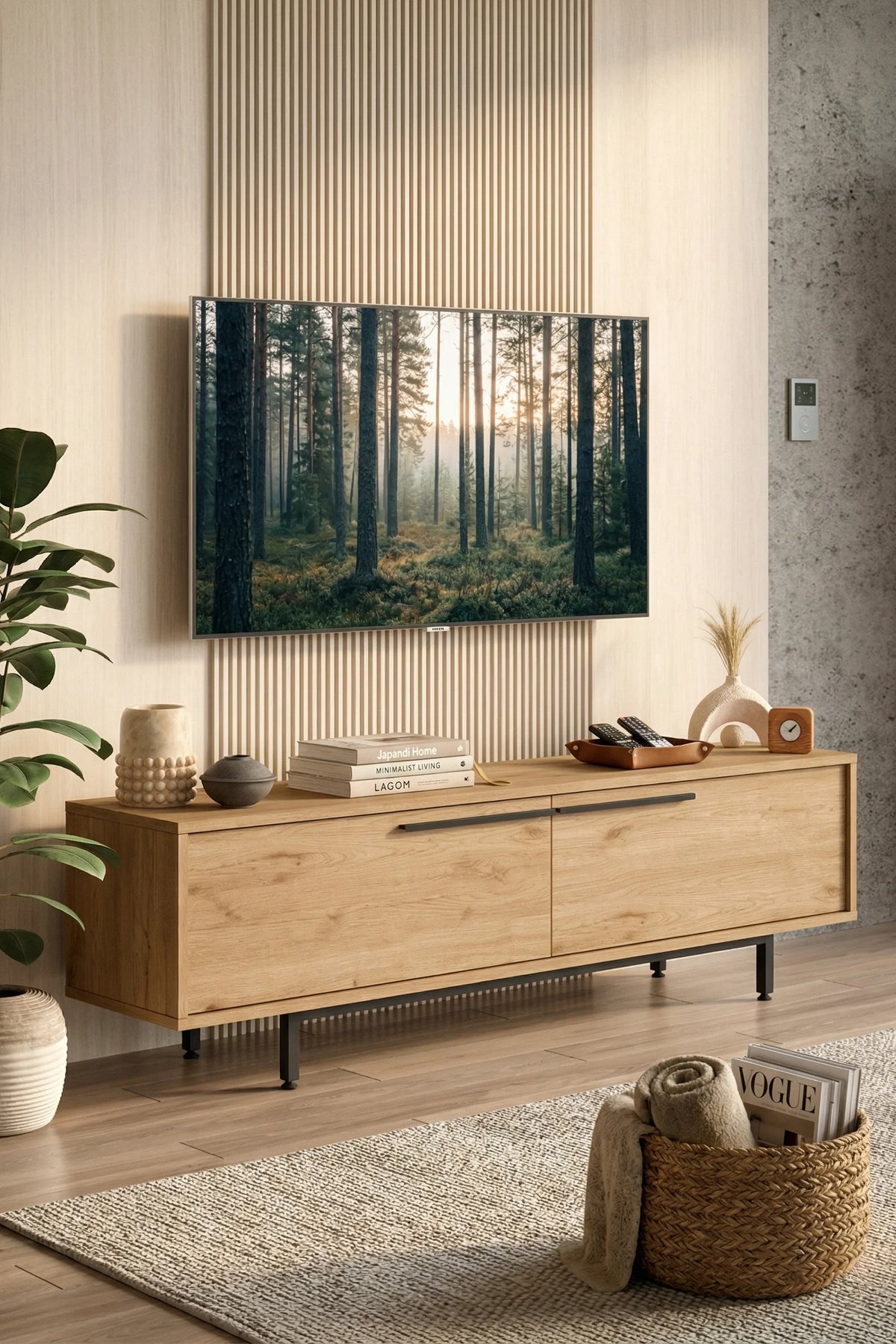 Стойка за телевизор Ocean с метални крака 160cm Кошница ON1-S