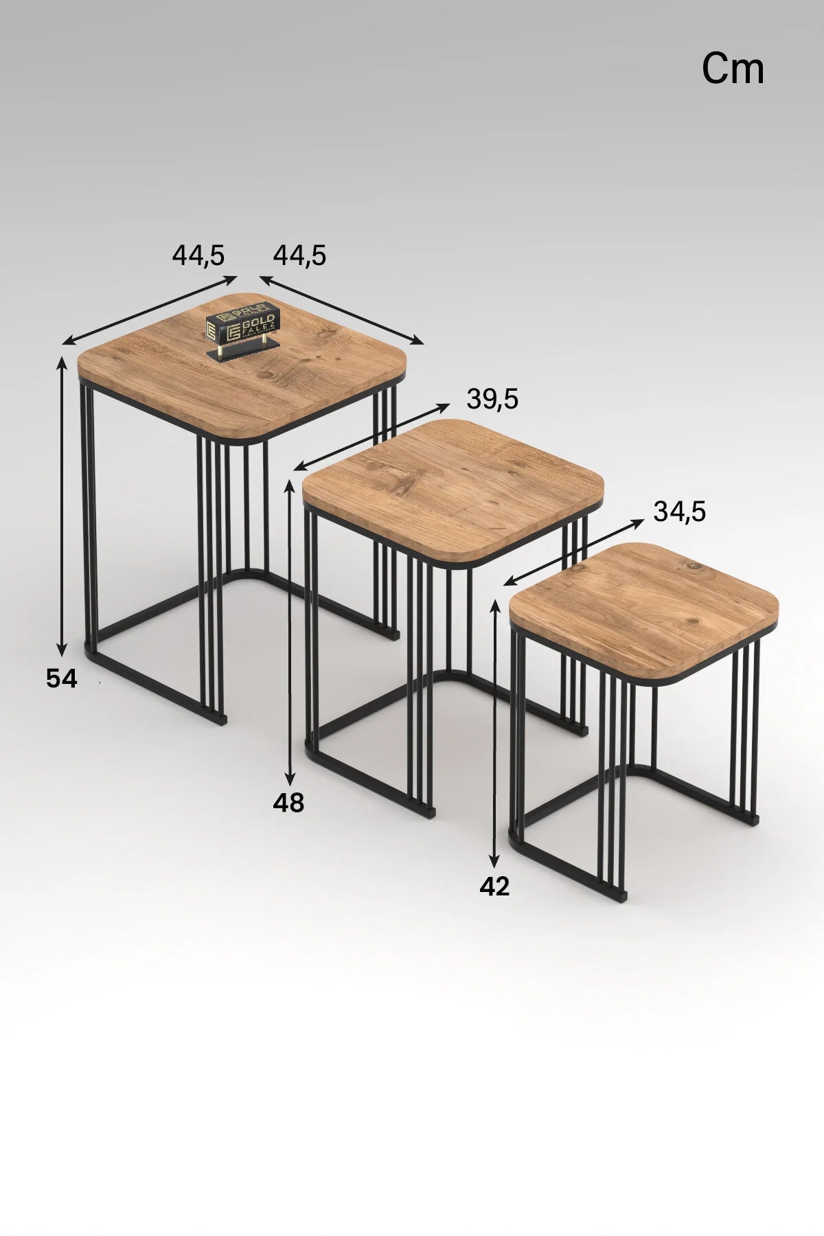 Маса за кафе Alize Nesting кафява 3 бр – görsel 3