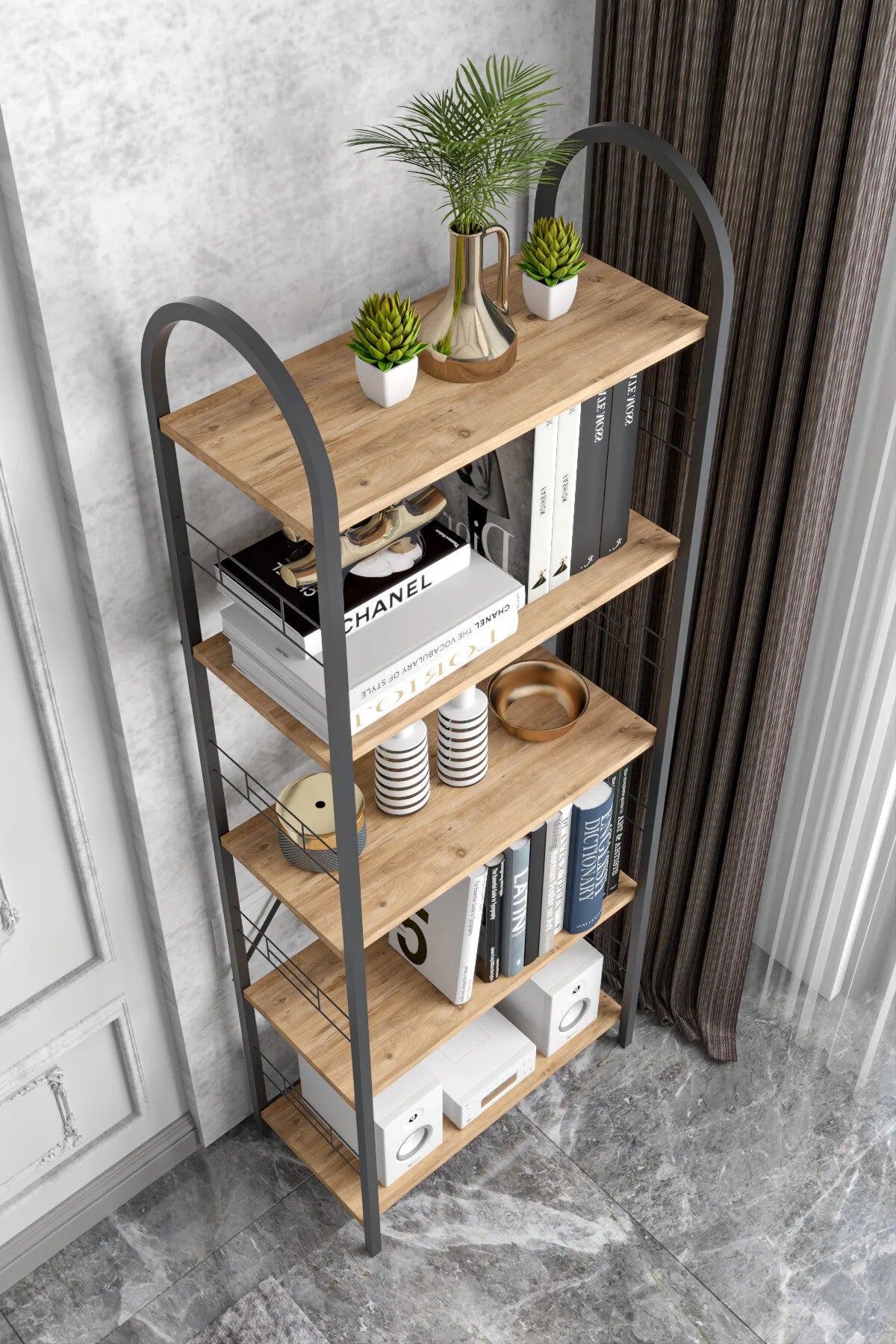 Метален рафт за книги Атлантически бор 180 cm – görsel 2