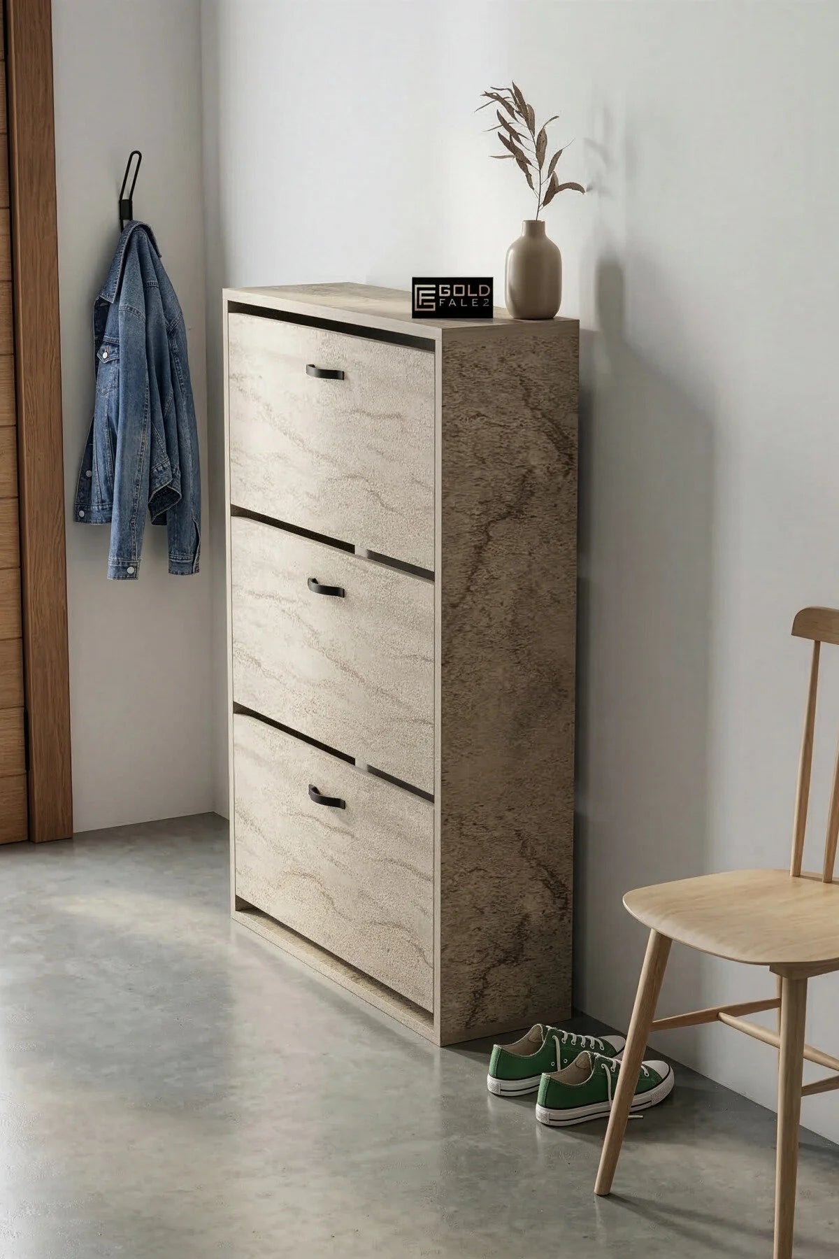 Поставка за обувки с падащ капак Ecru 74 cm – görsel 4