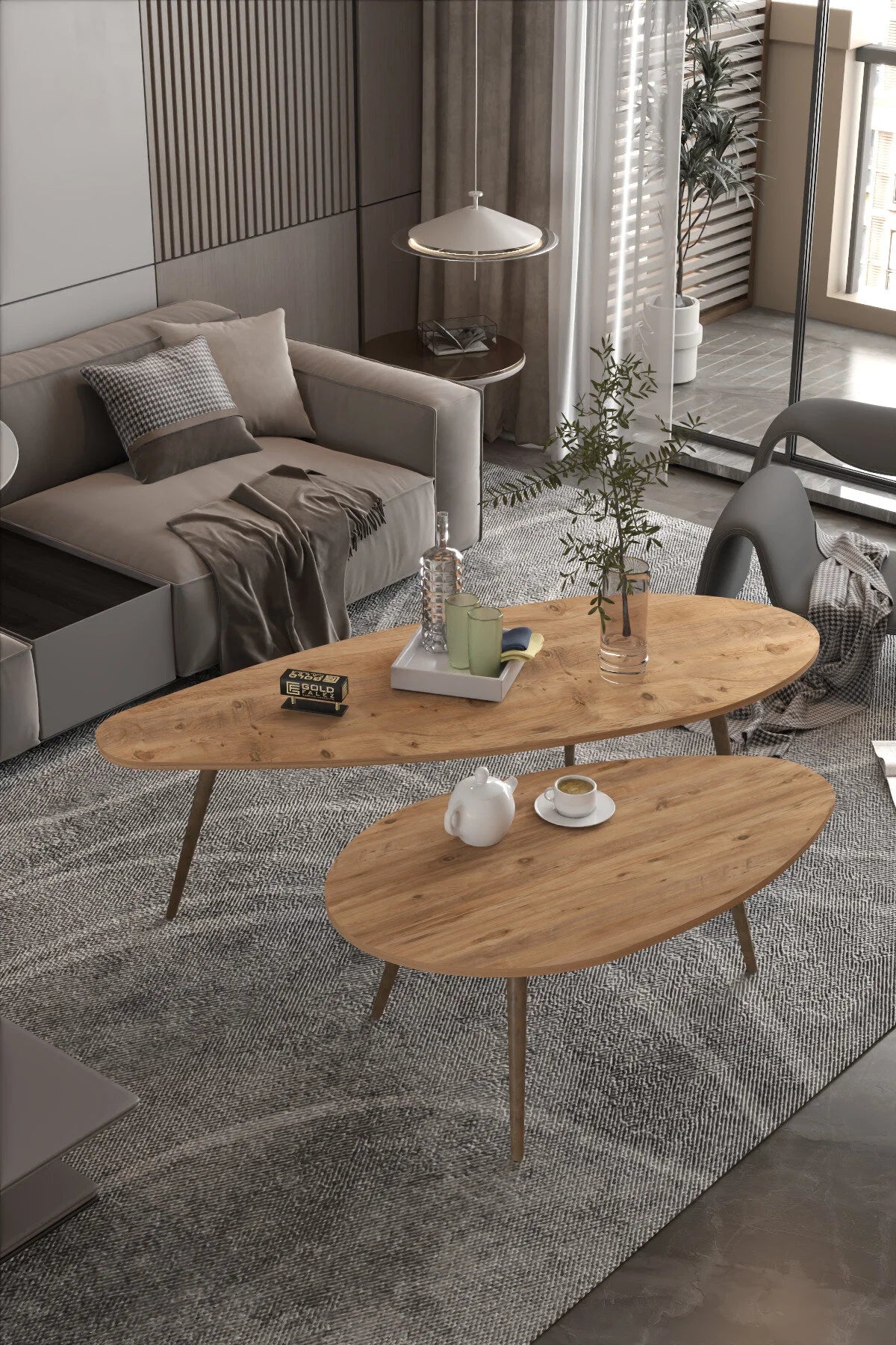 Комплект холна маса Ellipse ПДЧ Brown 116x46 – изображение 2
