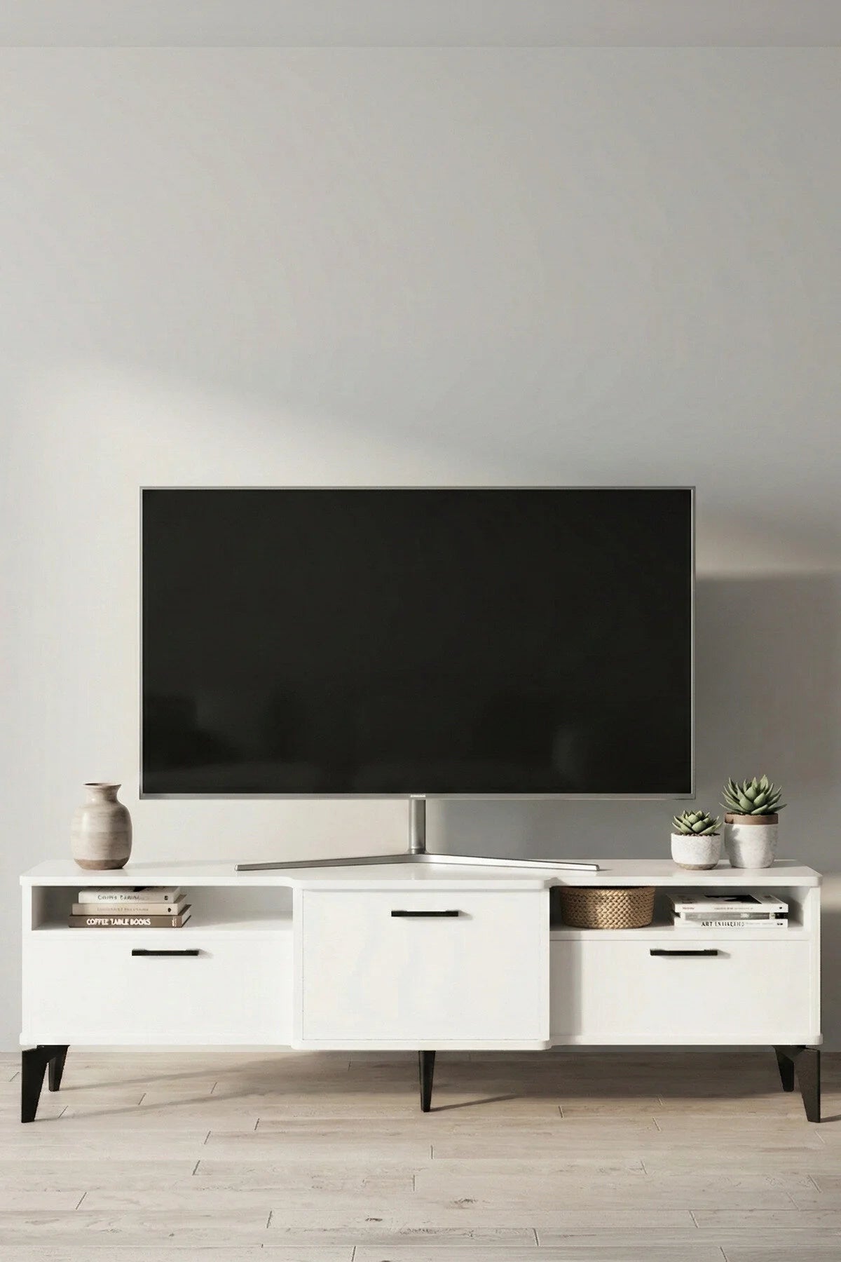 Поставка за телевизор Mistral Metallic White 160x40 cm