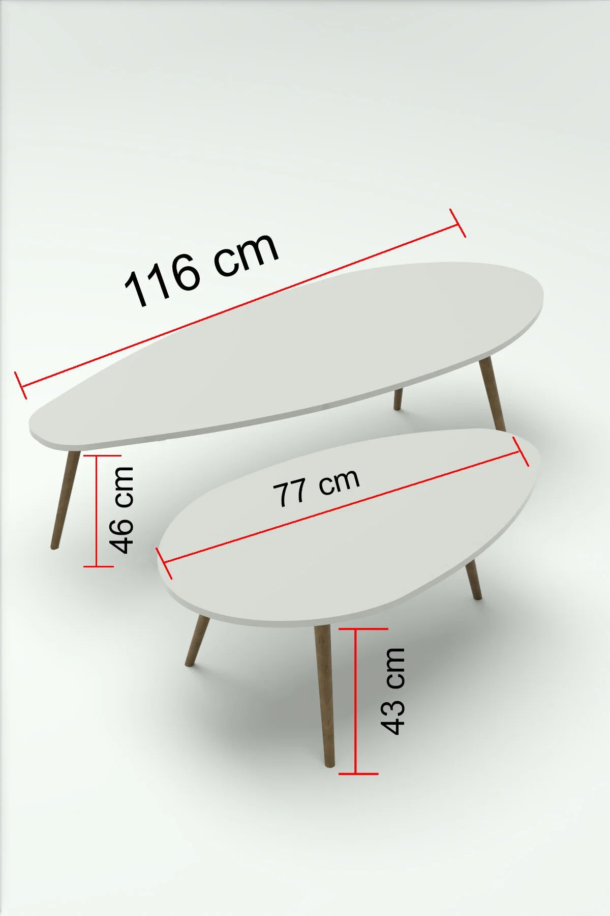 Комплект масичка Ellipse ПДЧ White 116x46 – görsel 5