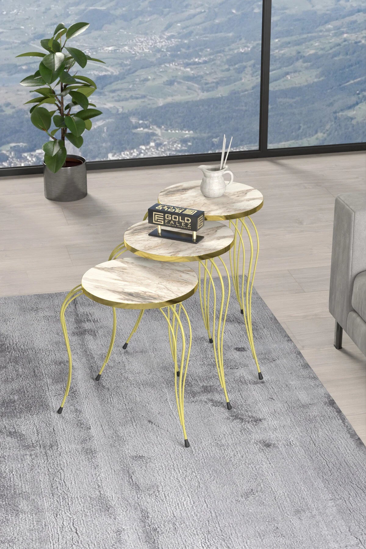 Маса за кафе Lükens Nesting Efes White – изображение 2