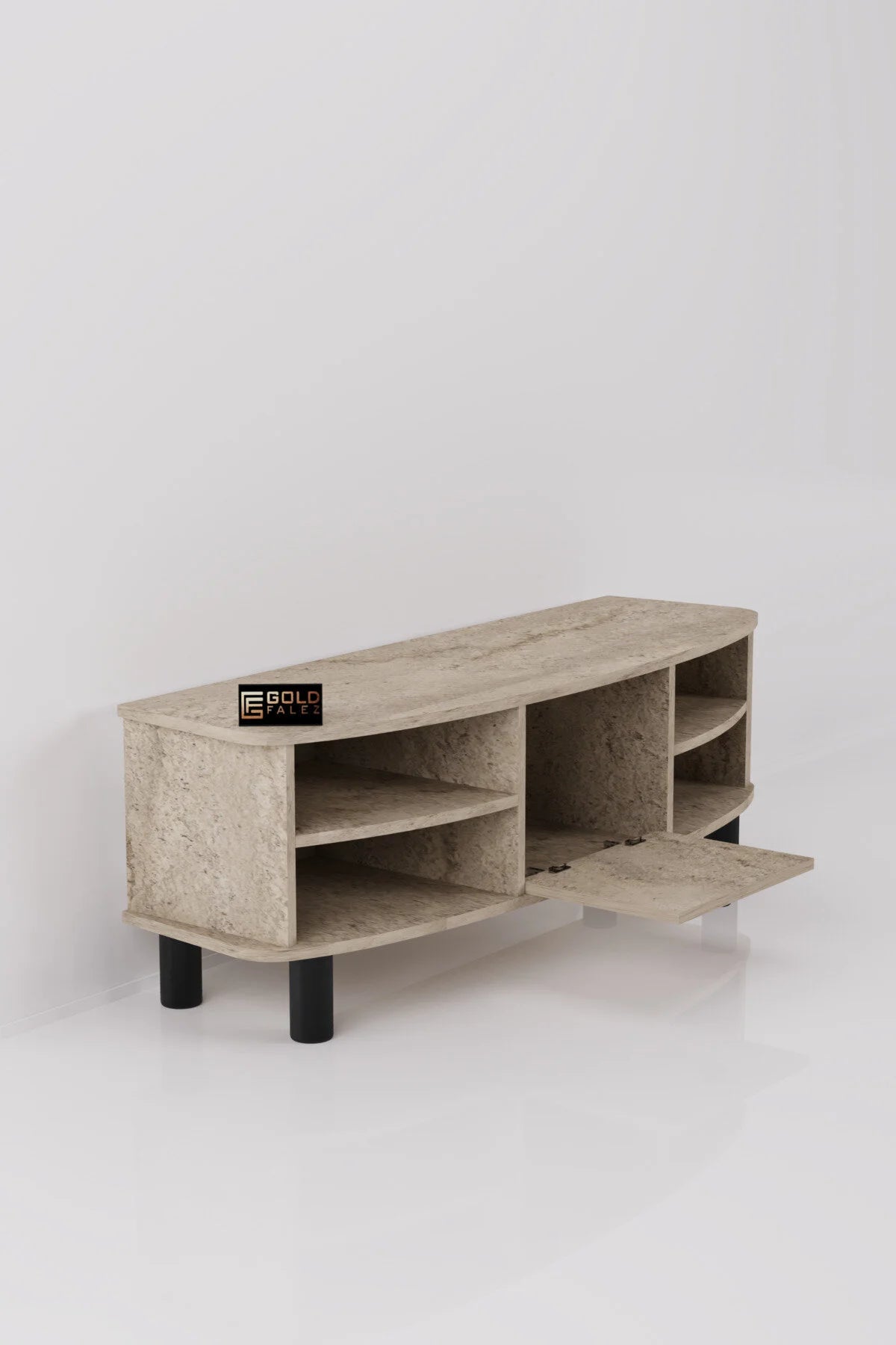 Стойка за телевизор Vienna ПДЧ Екрю 136x44 cm – изображение 7