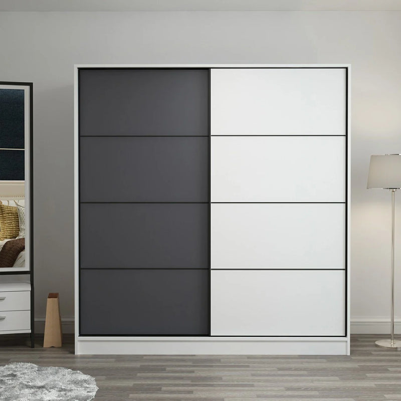 Minar Kale210y 2k Sliding Cabinet 220g cm White Anthracite White