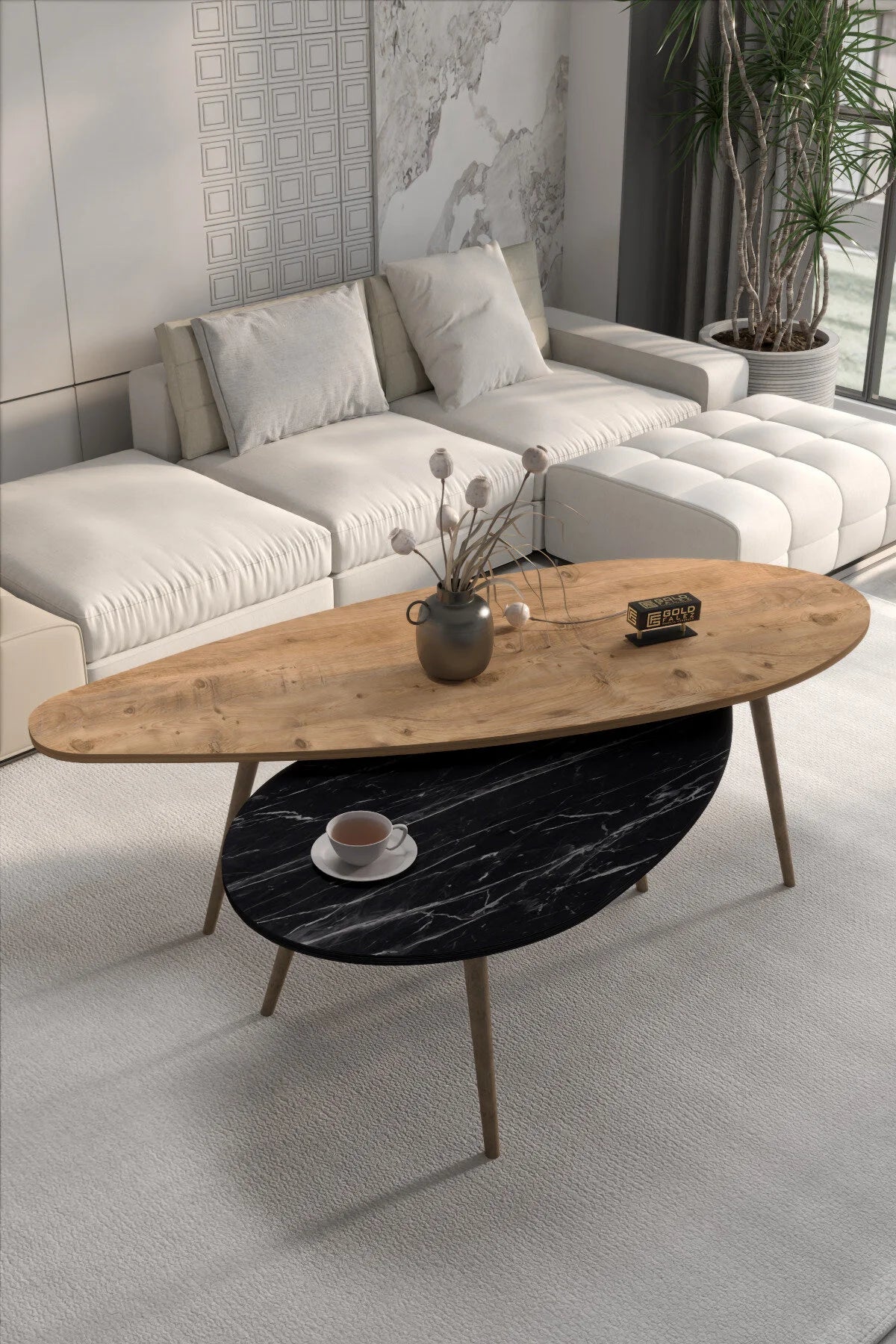 Холна маса Ellipse ПДЧ Черен орех 116x46 – görsel 2