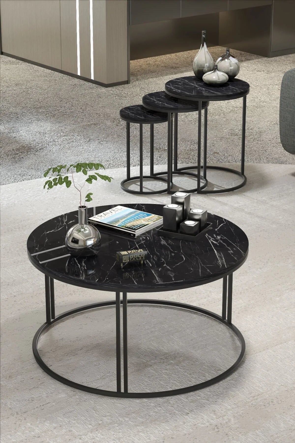 C Nesting Холна маса Bendir Black 4 части