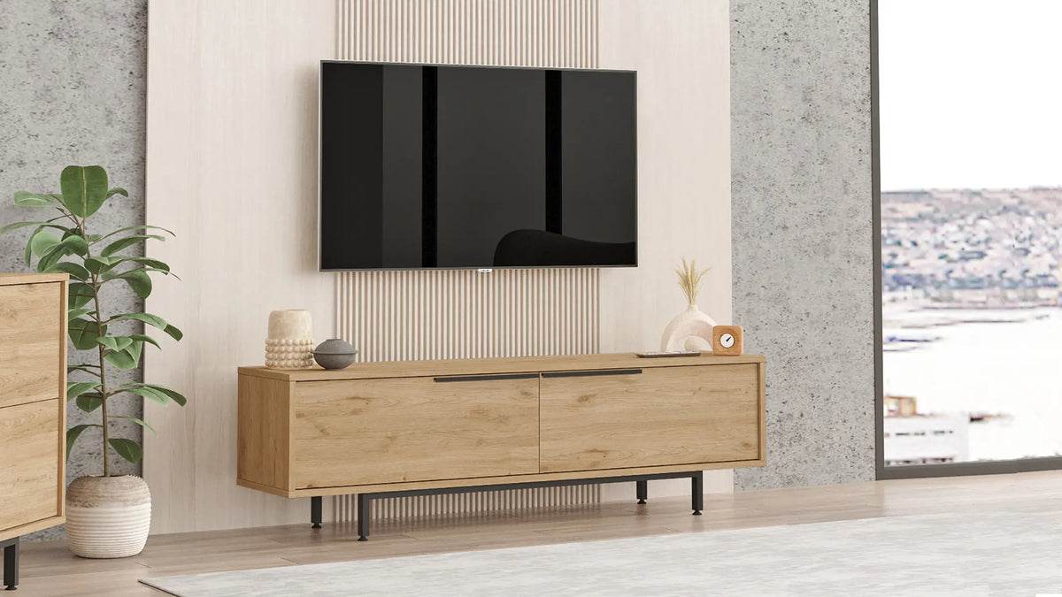 Стойка за телевизор Ocean с метални крака 160cm Кошница ON1-S – görsel 3