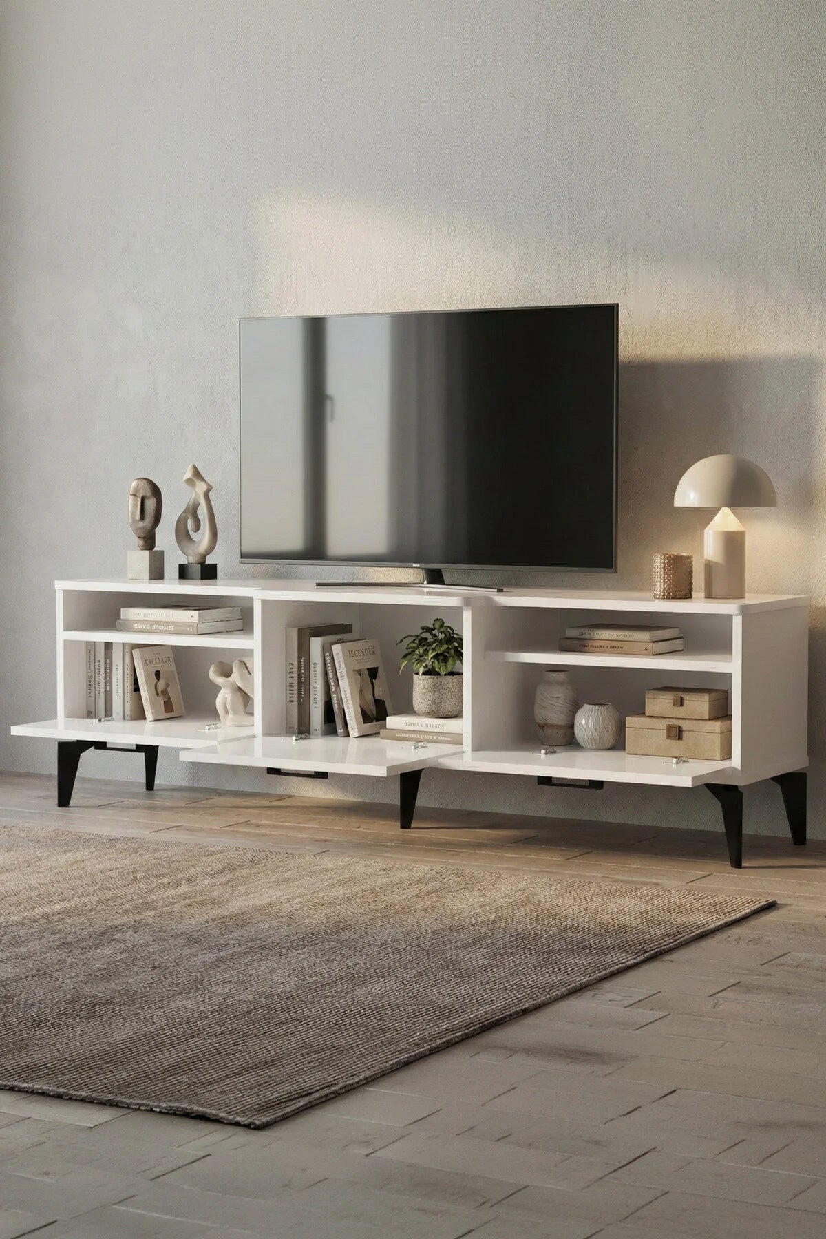 Поставка за телевизор Mistral Metallic White 160x40 cm – изображение 3