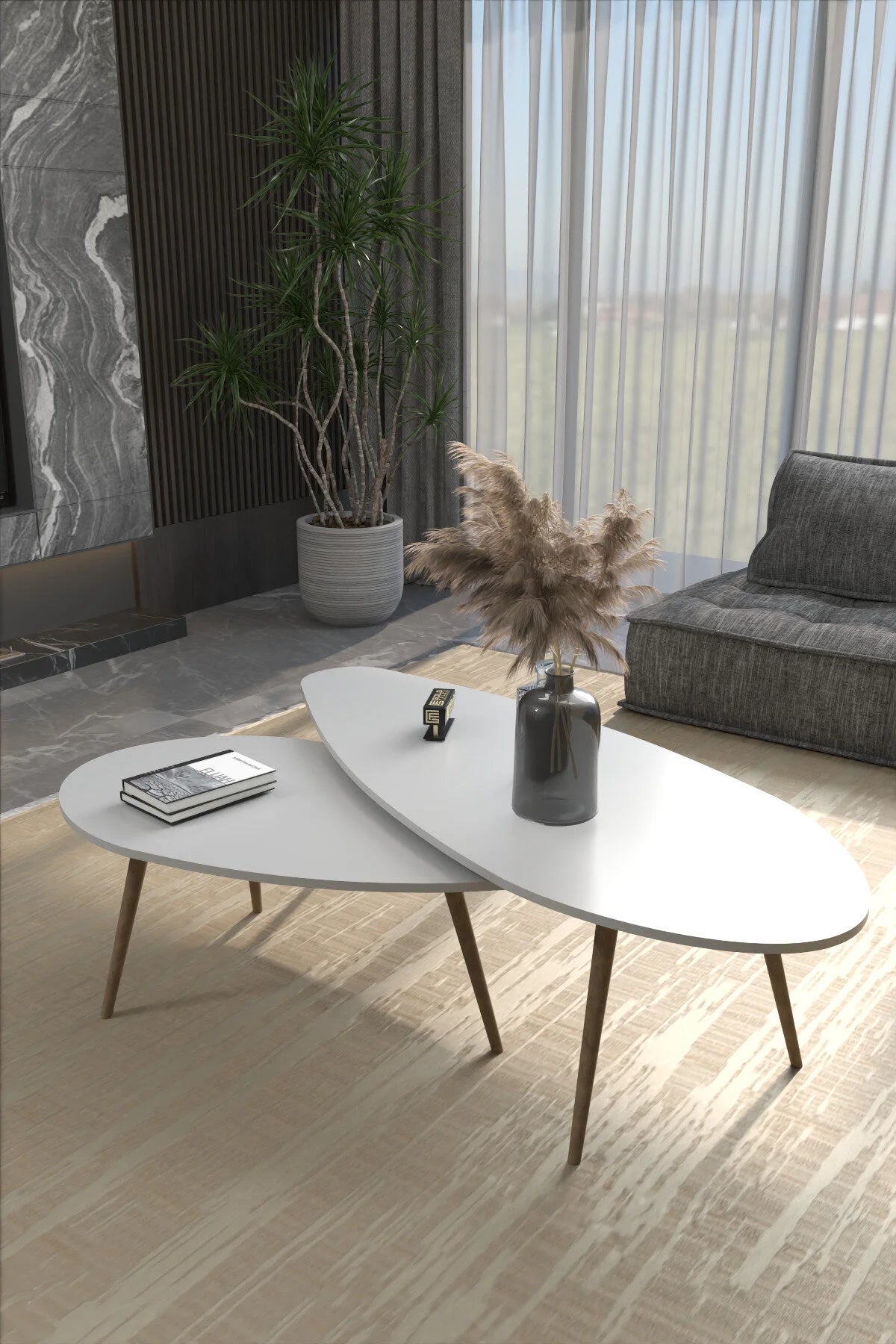 Комплект масичка Ellipse ПДЧ White 116x46