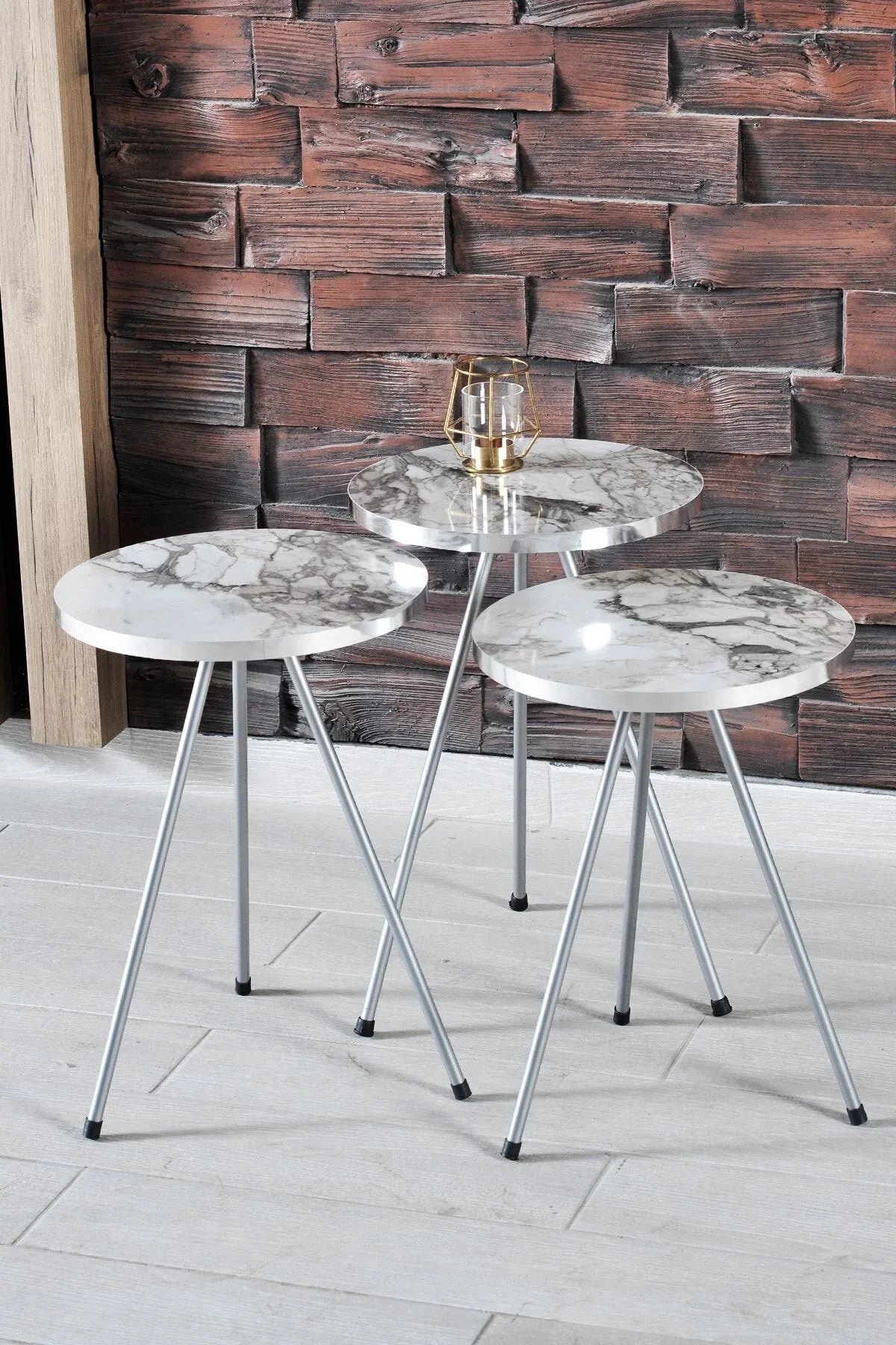 Сребърен метален гнездо Efes White 3-Piece – görsel 2