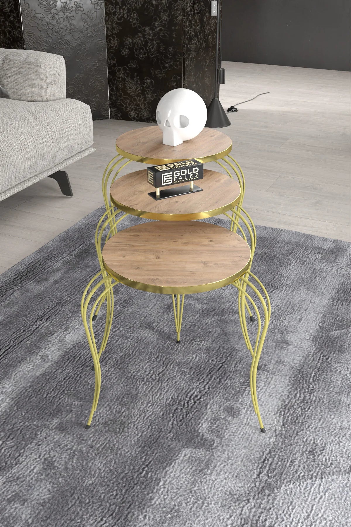 Маса за кафе Lükens Nesting Pine Brown
