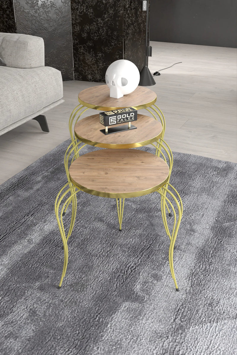 Маса за кафе Lükens Nesting Pine Brown
