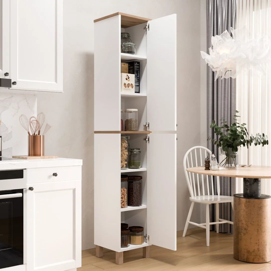 Çok amaçlı dolap Nord Mutfak kileri Banyo dolabı 195cm Sepetli-beyaz ND12-SW – изображение 4