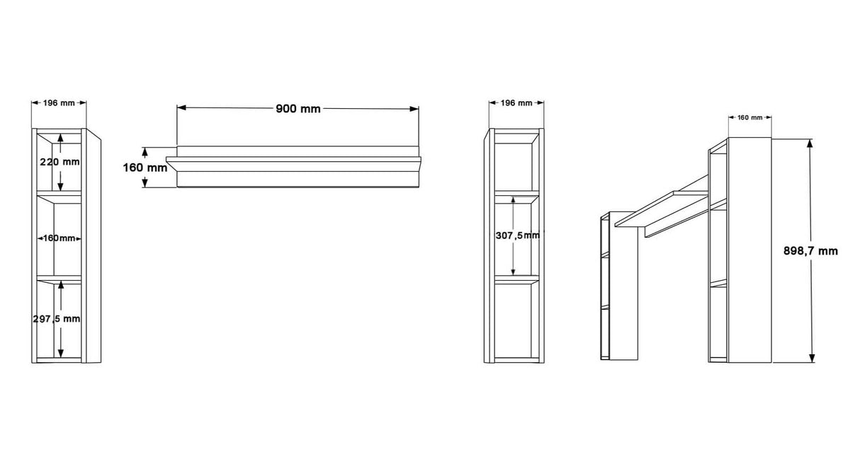 Yuru Design Pulse Wall Shelf Anthracite PU2-AN – görsel 5