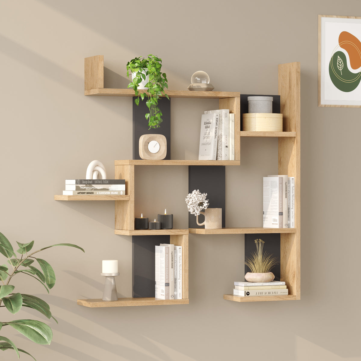 Стенен етажерка Yuru Design, модел Sepet - Антрацит WL26-SA – изображение 3