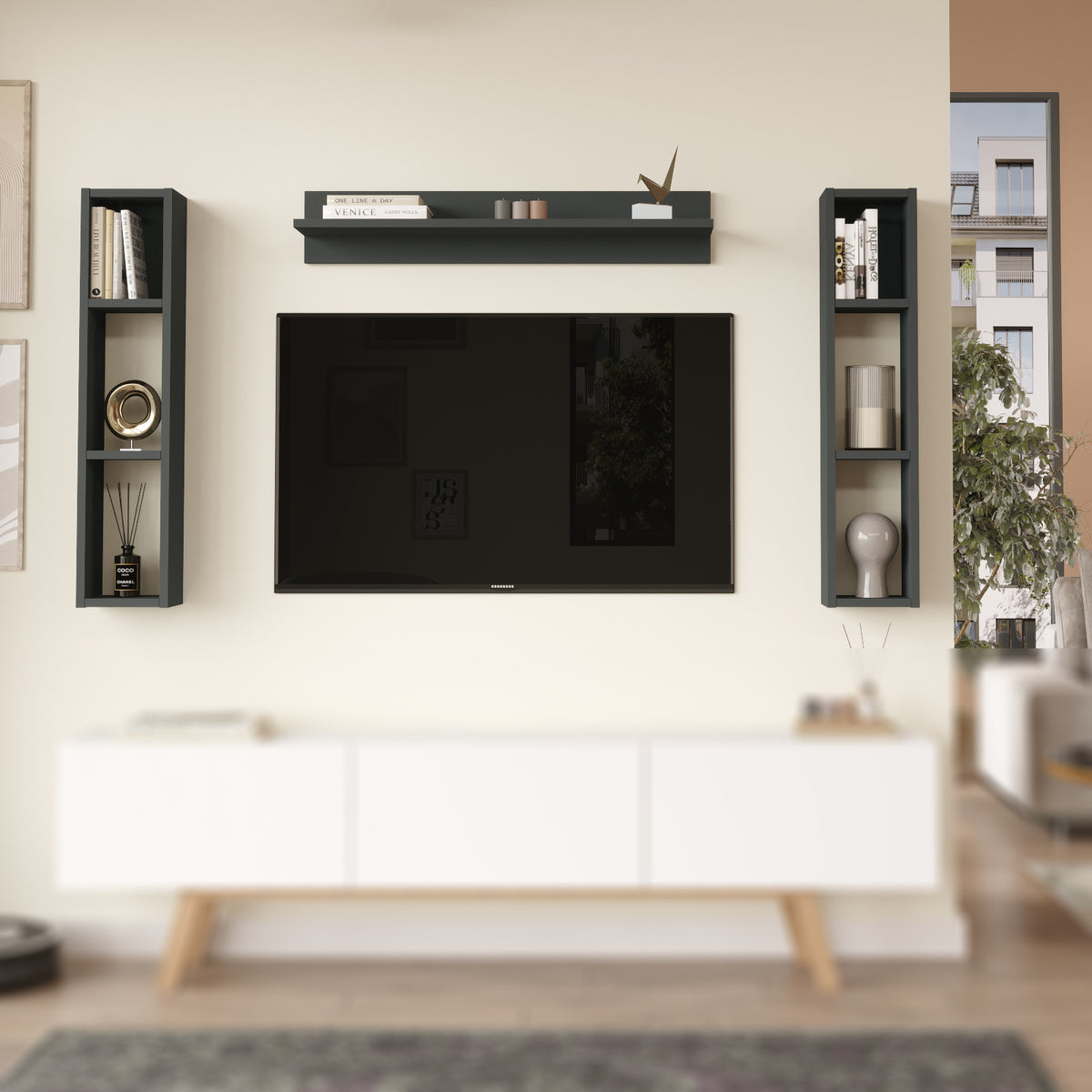 Yuru Design Pulse Wall Shelf Anthracite PU2-AN – görsel 2