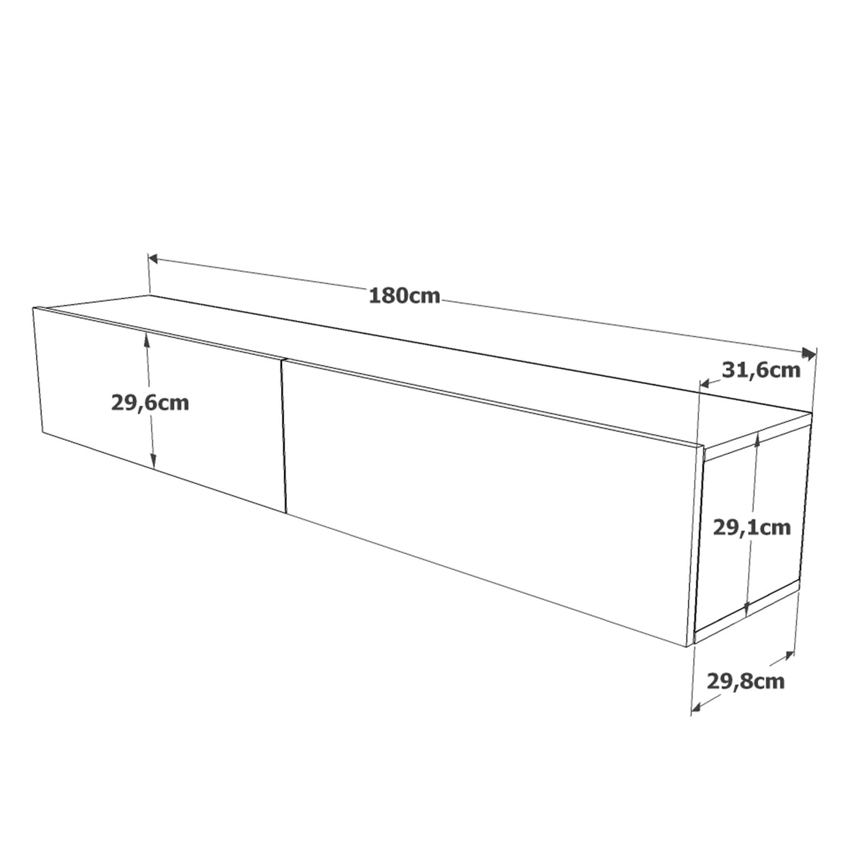 Lorien Floating ТВ шкаф плетка юта - Anthracite – изображение 4