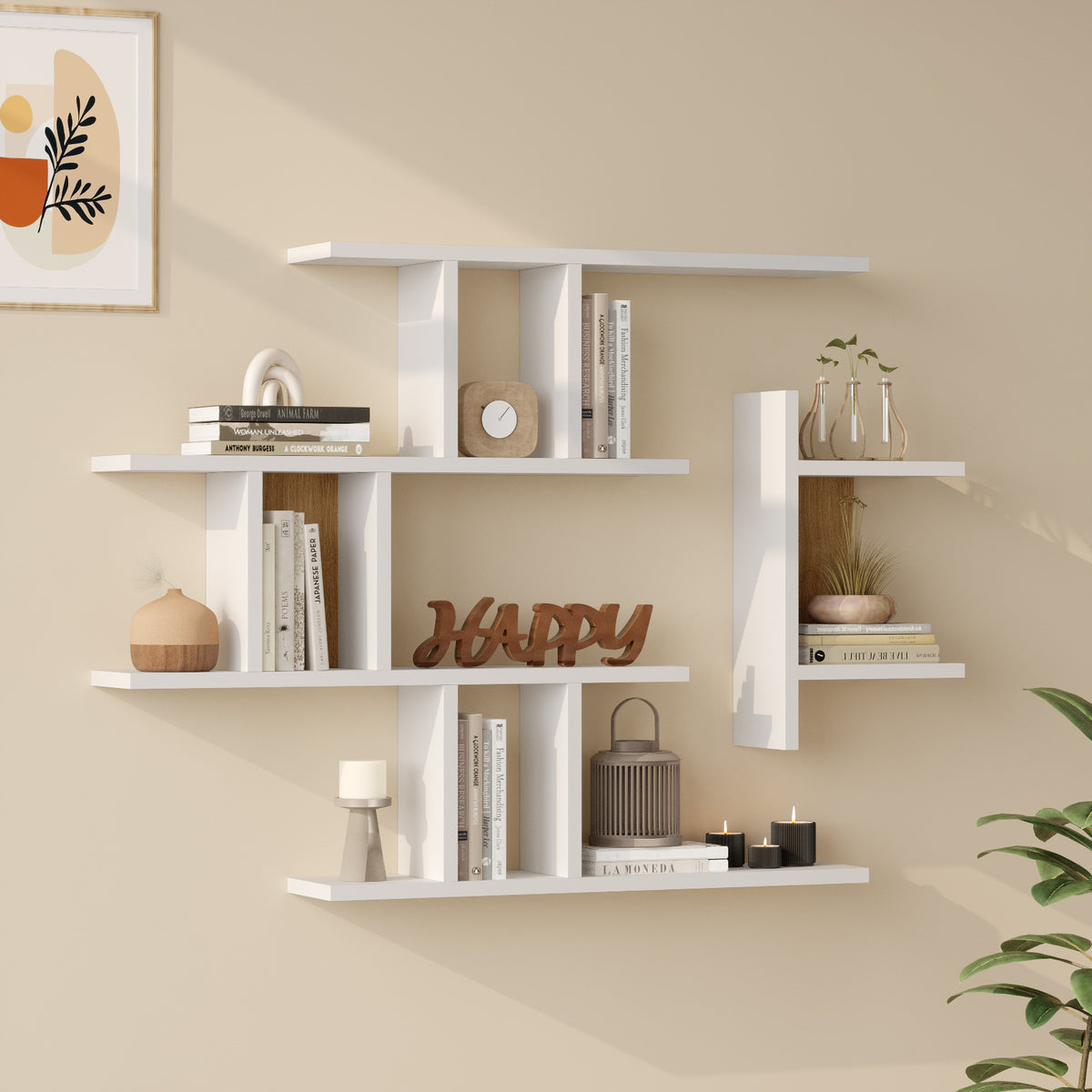 Yuru Design Shelf Wall Shelf Sepet - White WL25-SW – görsel 3