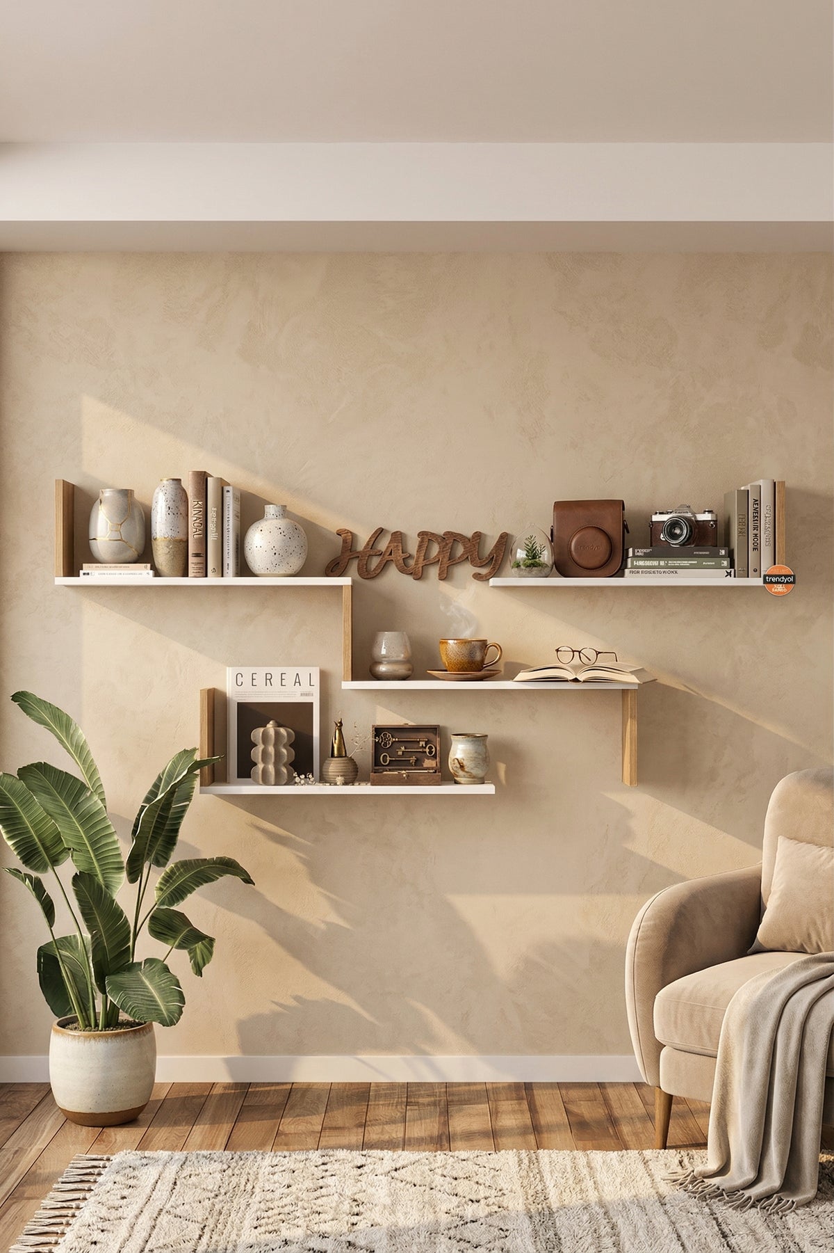 Yuru Design Shelf Wall Shelf Sepet - White WL28-SW