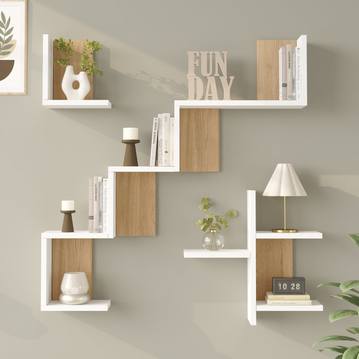 Yuru Design Стенен рафт тип етажерка Sepet - Бял WL27-SW – изображение 2