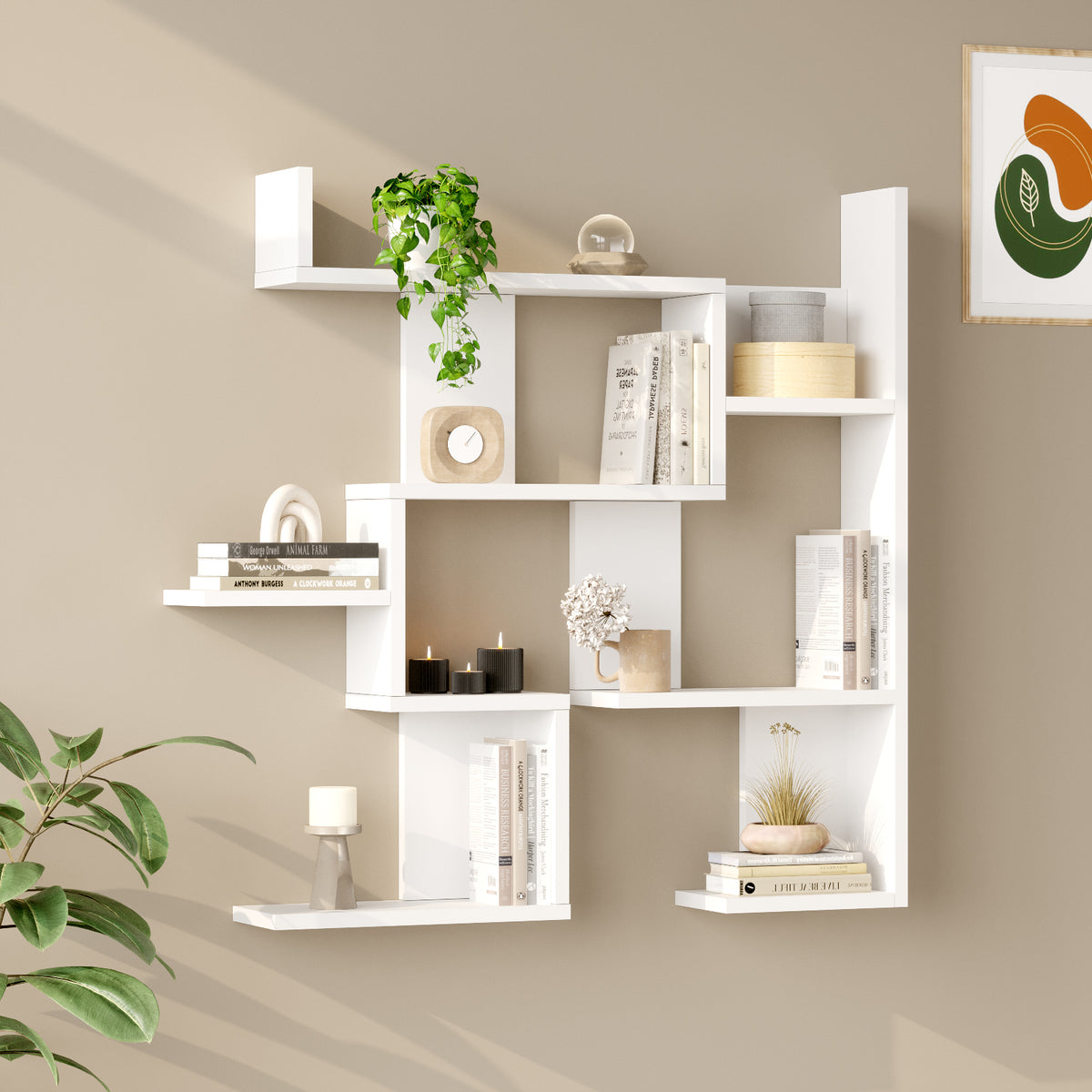 Етажерка за стена Yuru Design WL26-W, бяла – изображение 3
