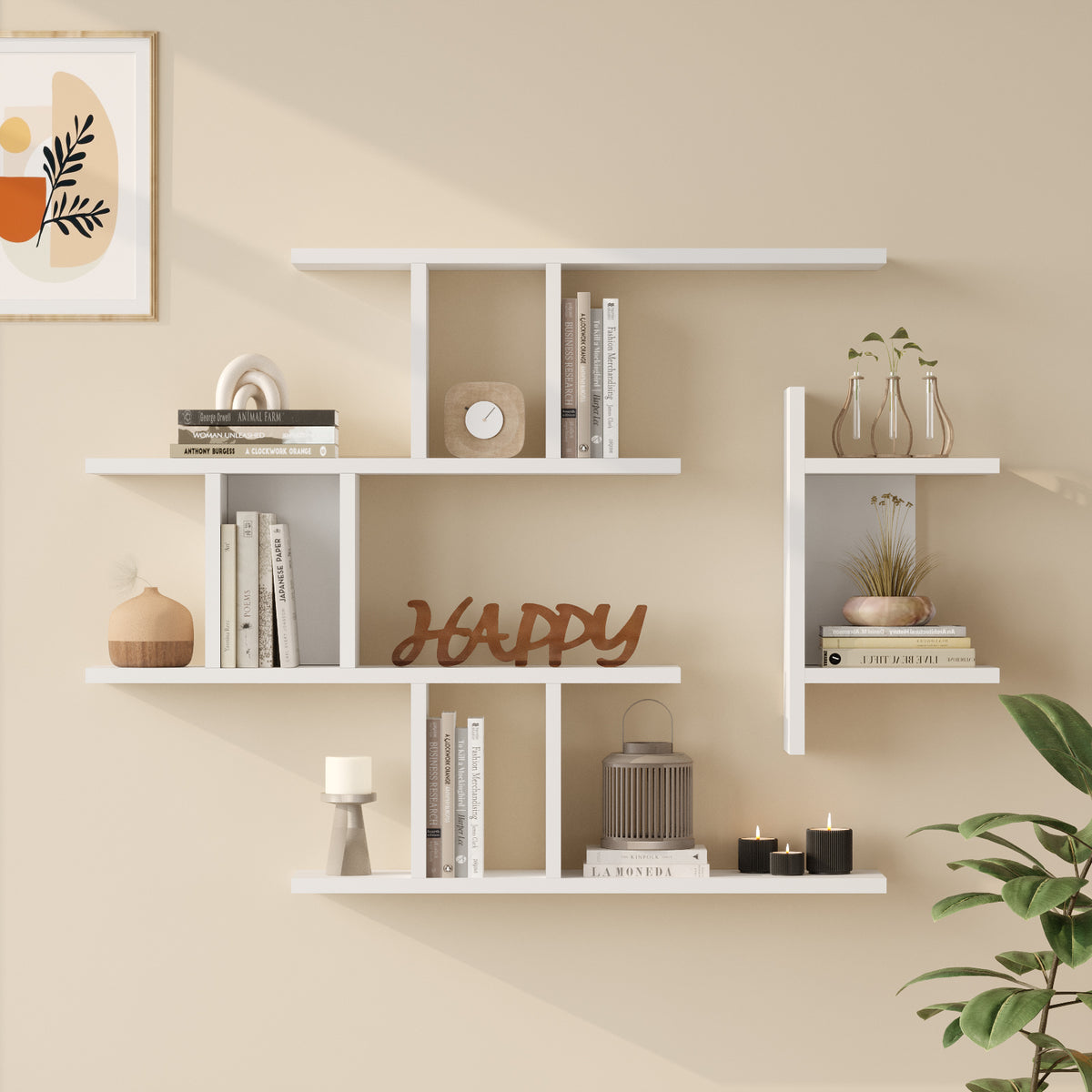 Стенна етажерка Yuru Design, бяла, WL25-W – изображение 2