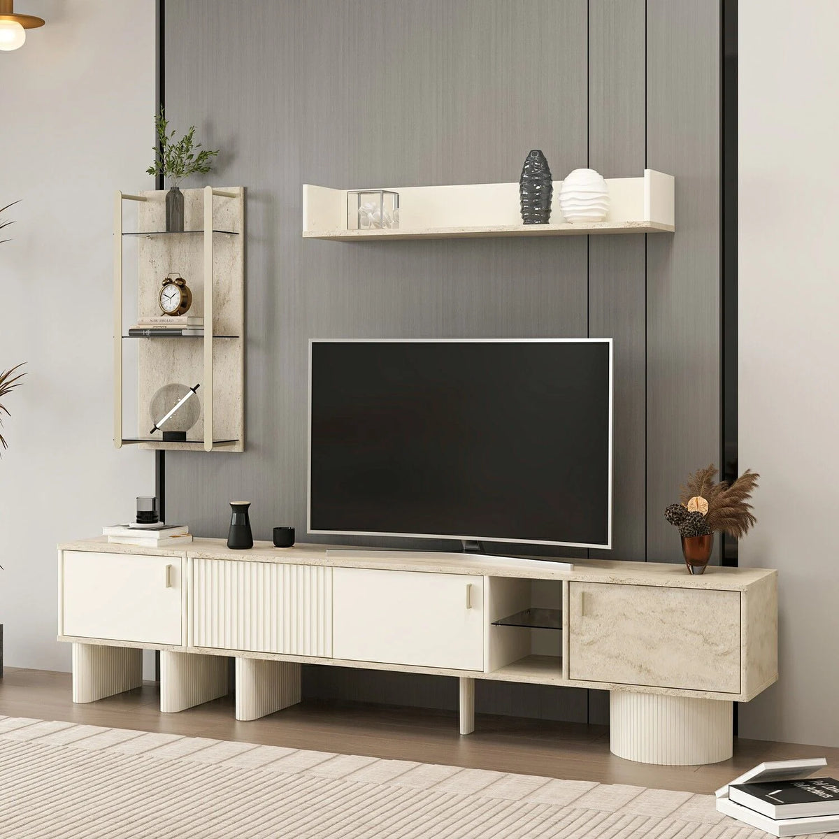 Valento TV модул Пълен комплект (TV модул + горен модул + модул за стъклен рафт + страничен модул) – изображение 3