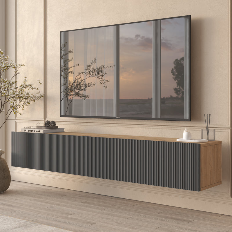 Lorien Floating ТВ шкаф плетка юта - Anthracite