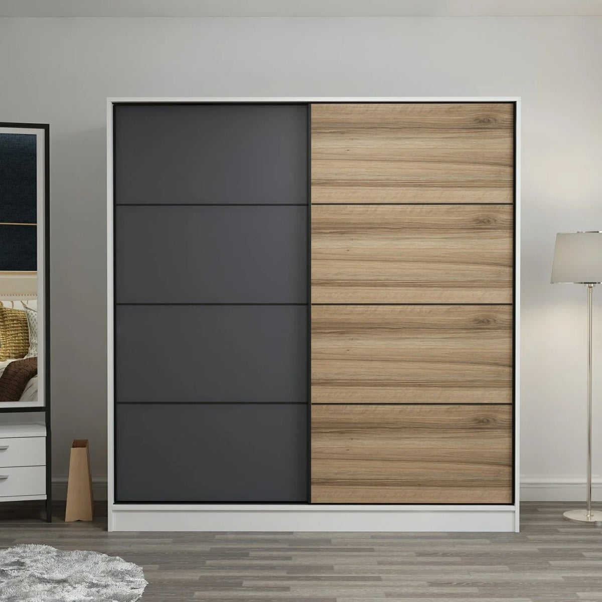 Kale210Y 2K плъзгащ се гардероб 220G - Byz Anthracite Gold