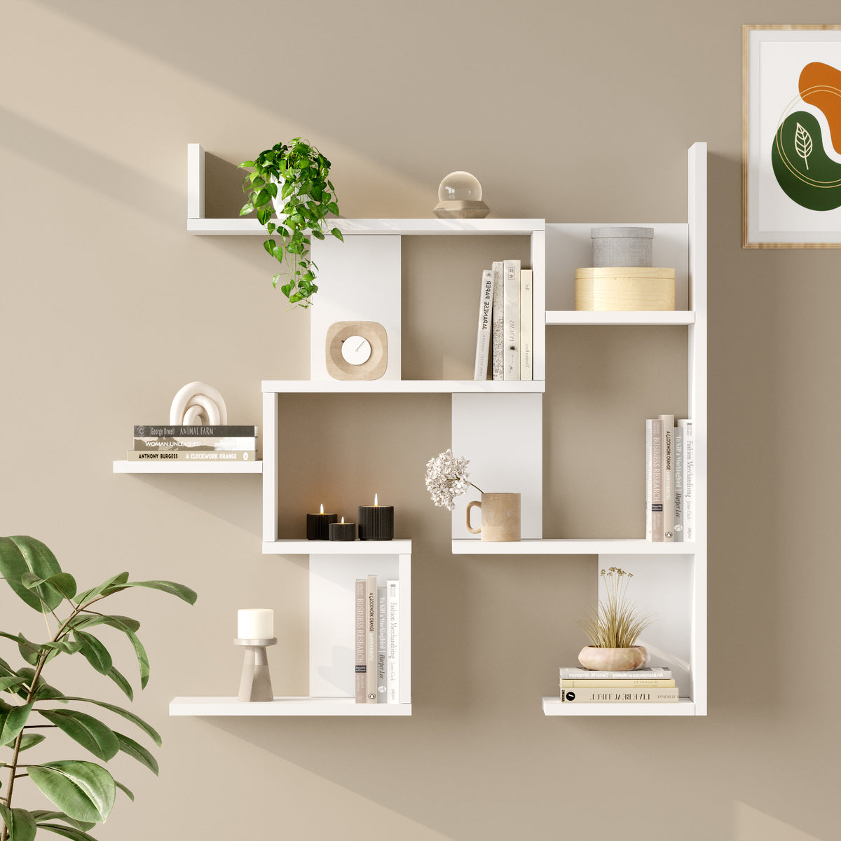 Етажерка за стена Yuru Design WL26-W, бяла – изображение 2