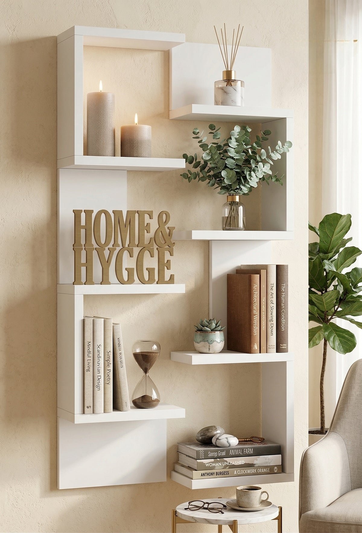 Yuru Design Shelf Wall Shelf White WL22-W