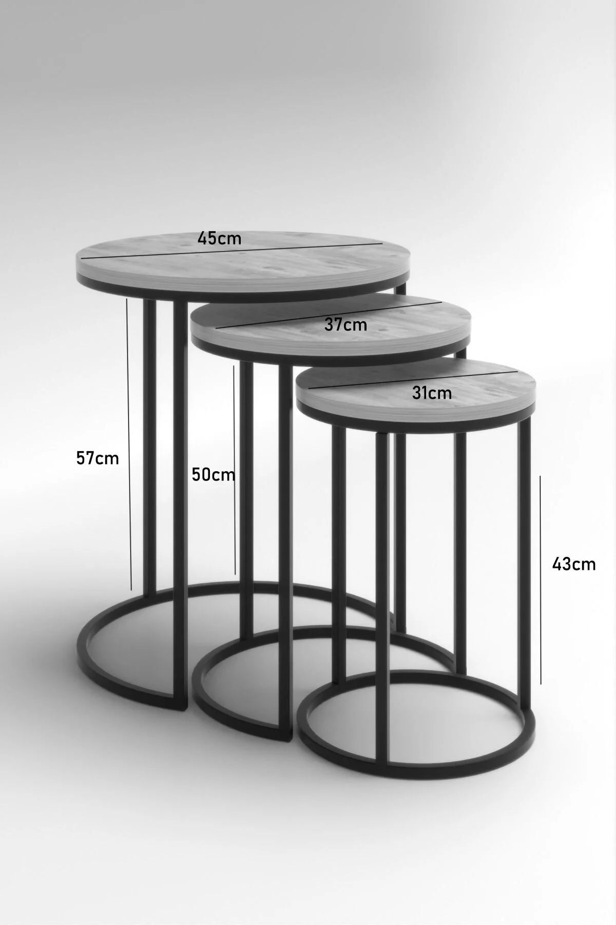 C-образен комплект масички Silver Efes Бял 3 части – изображение 6