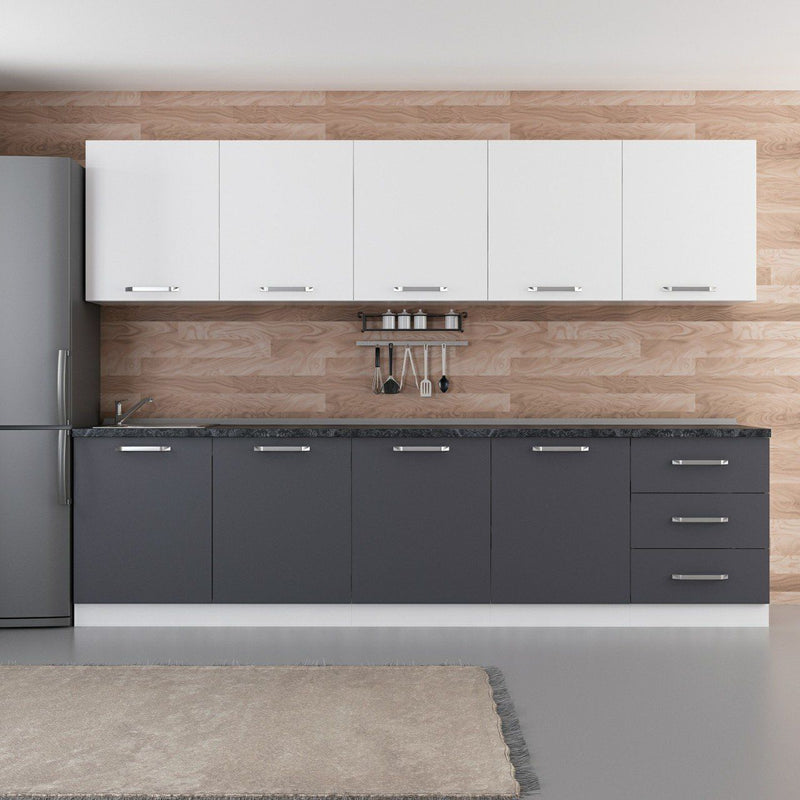 300 Cm Кухненски шкаф бял антрацит 300-A3
