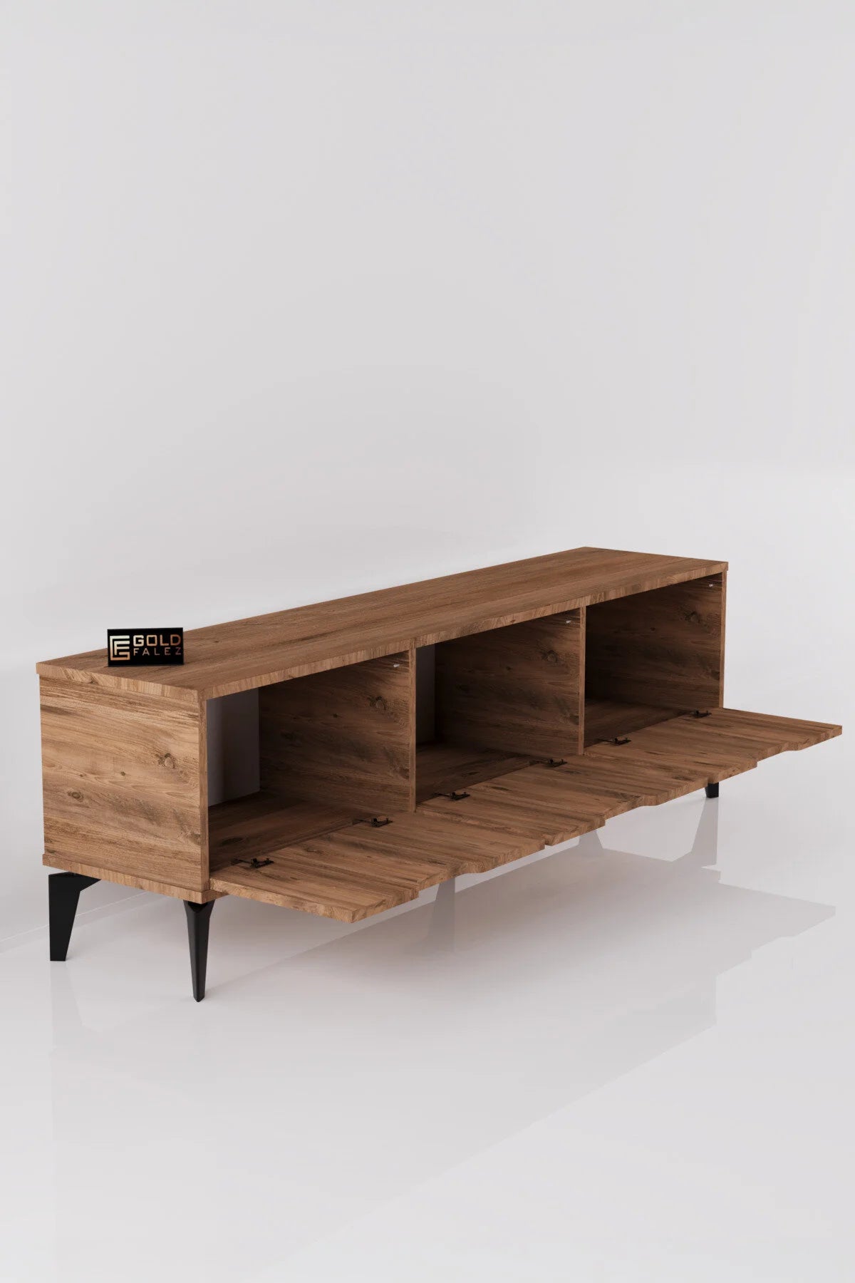 Поставка за телевизор Royal ПДЧ Кафяво 160x35 – görsel 4