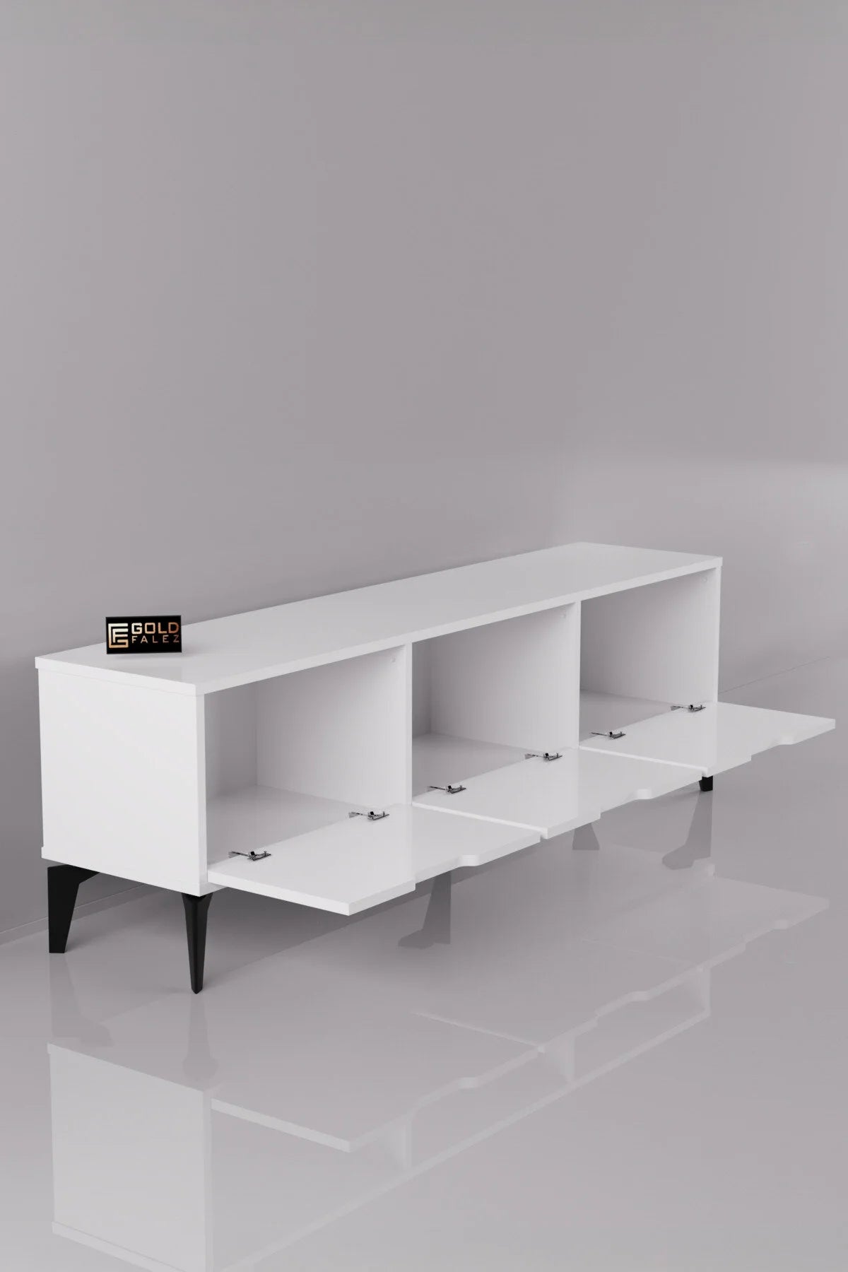Поставка за телевизор Royal ПДЧ Бяла 160x35 – изображение 6