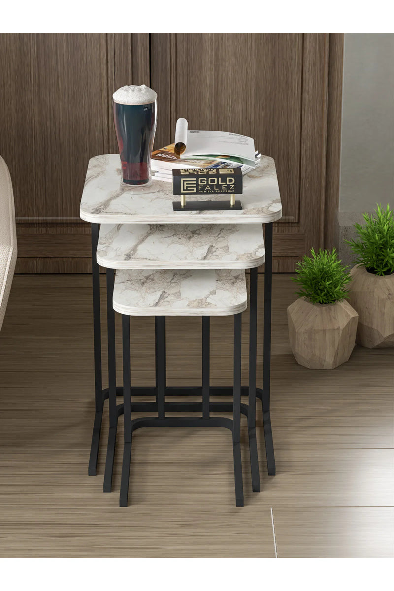 Маса за кафе Zino Nesting Екрю 3 бр