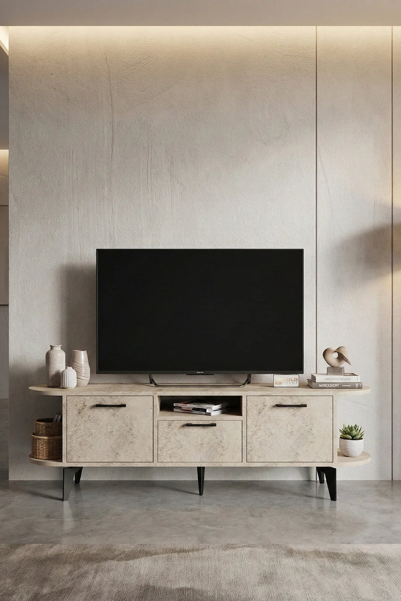 Стойка за телевизор Mira ПДЧ Екрю 160x35 cm