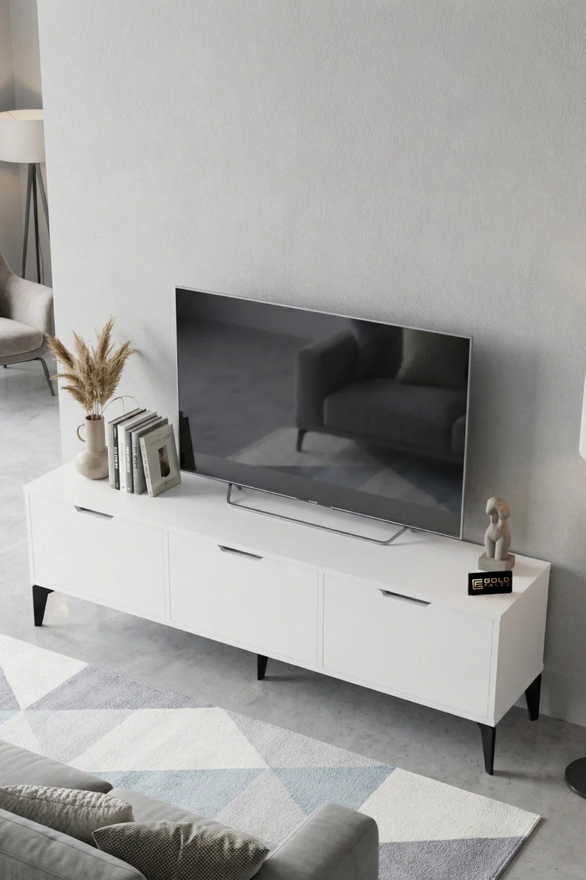 Поставка за телевизор Royal ПДЧ Бяла 160x35 – изображение 5