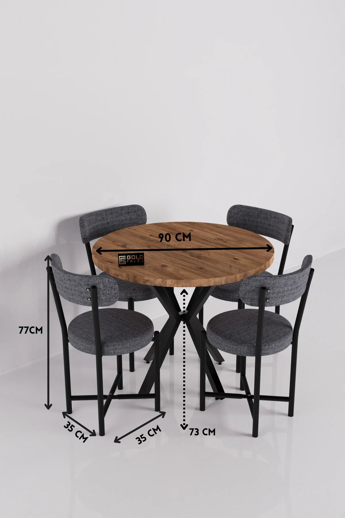Комплект за маса Теди Сив Антрацит 90 cm – изображение 5