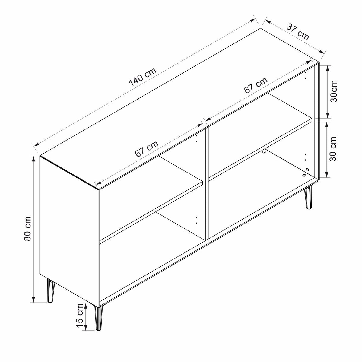 Arden 4-Door Конзола - Мек кош – изображение 8