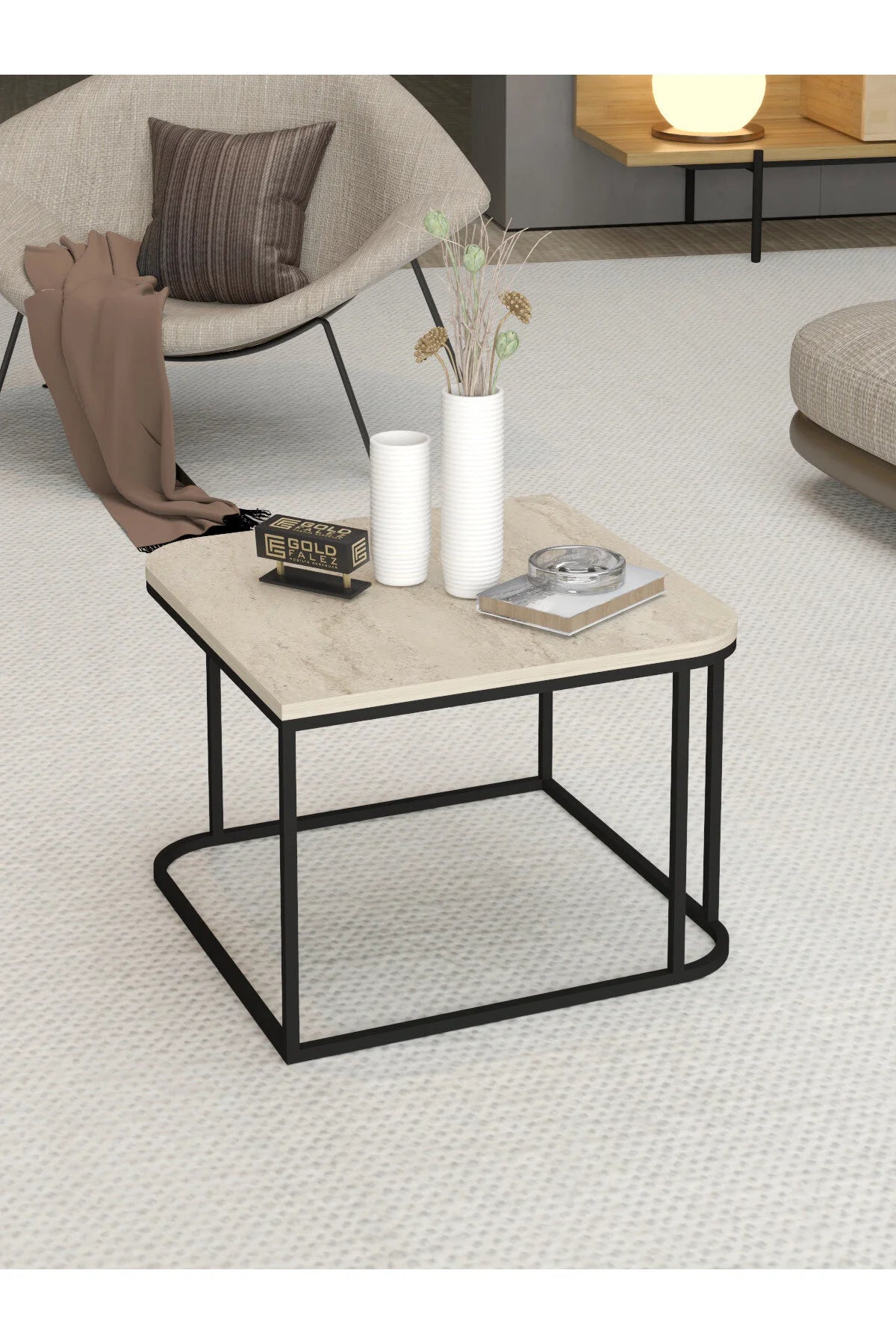 Холна маса Damla Square Beige 65 cm – изображение 3