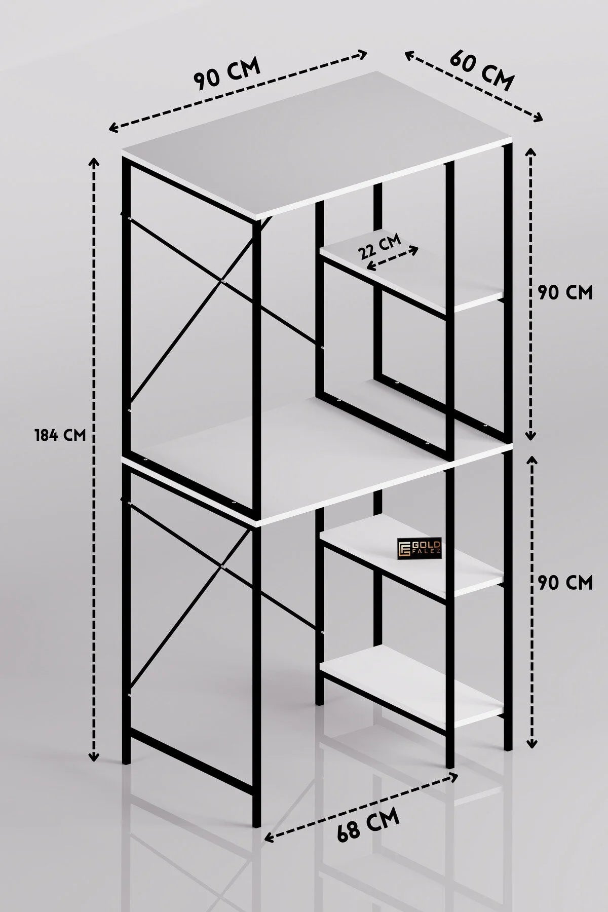 Washing Machine Cabinet Side Shelf Metal Bathroom Organizer Multi Tier 264 Black – image 6