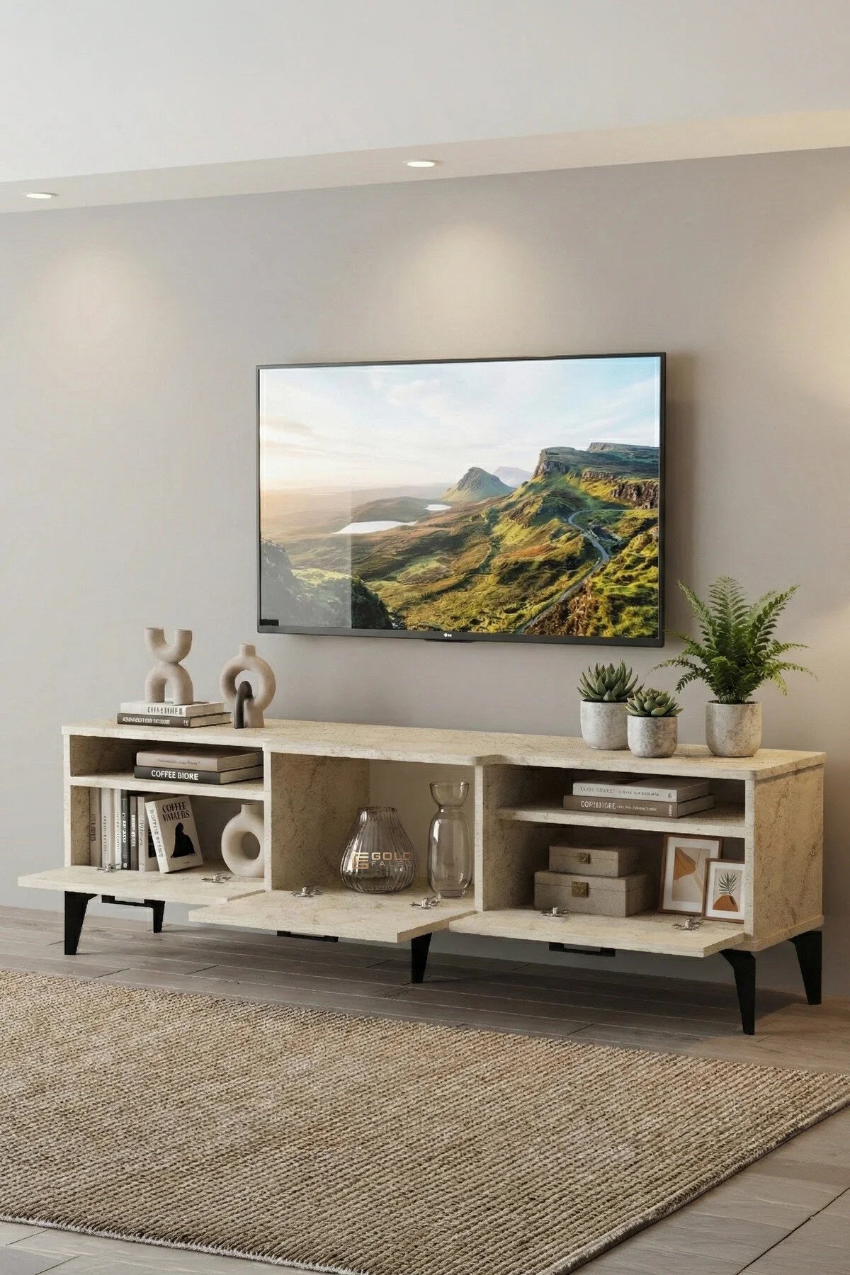 Поставка за ТВ Mistral ПДЧ Екрю 160x40 cm – изображение 2