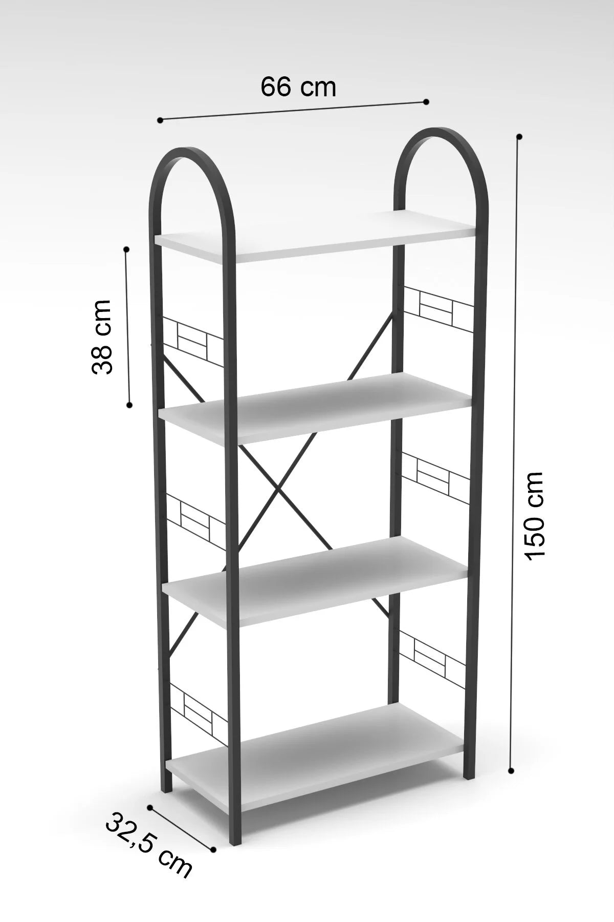 Метална библиотека Бяла 150 cm – изображение 2