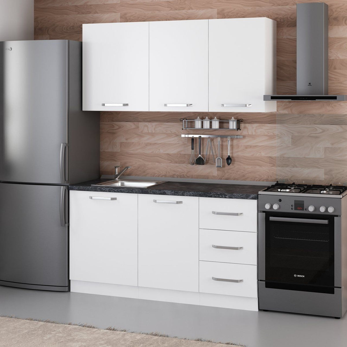 155 Cm Кухненски шкаф Бял 155-B1 – изображение 3