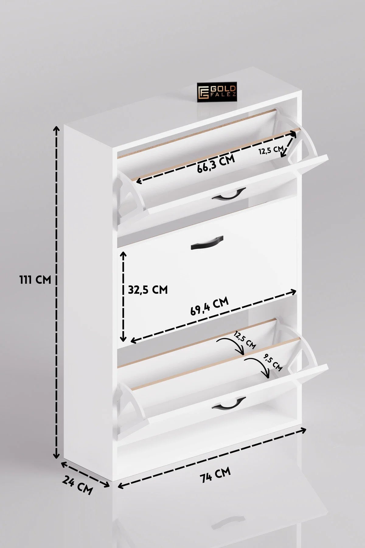 Покриваща се поставка за обувки Бяла 74 cm – görsel 3